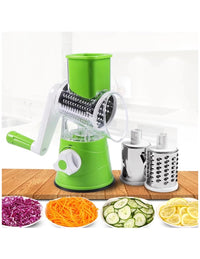 Manual 3‑in‑1 Vegetable Cutter & Drum Grater